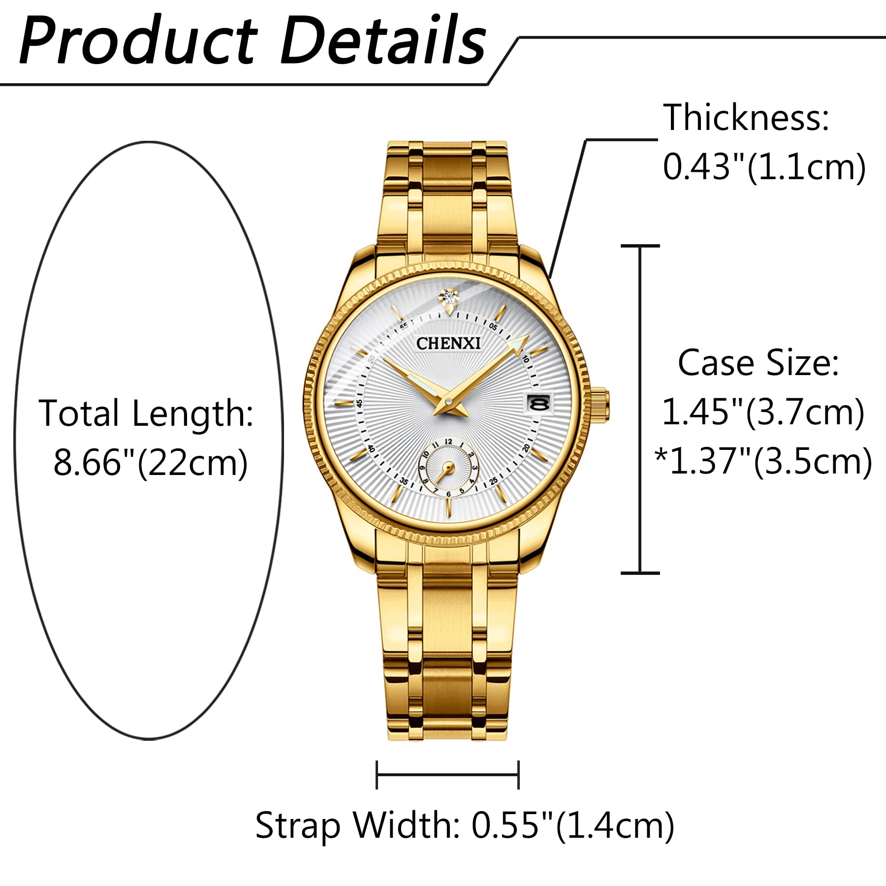 JewelryWe Armbanduhr Herren Damen mit Strass Römische Zahlen Zifferblatt Metallarmband, Quarz Analog Uhr Muttertag Gold Silber