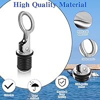 Vista 3 de Amyhill 4 Pcs Boat Plugs Snap Handle Drain Plug for 1 Inch Diameter Marine Drain Twist Marine Boat Rubber Accessories