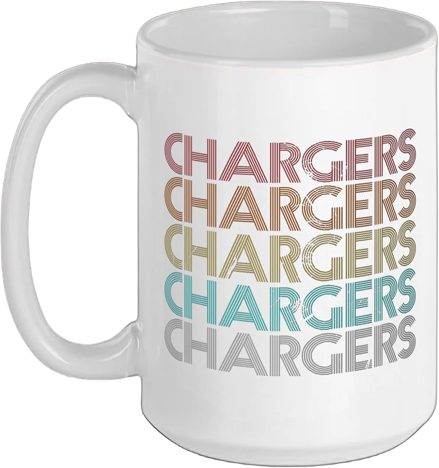 Retro Vintage Chargers Ceramic Mug, White, 15oz