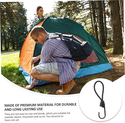 Miniatura 5 de 24 Pcs Hook Drawstring Camping Accessories Outdoor Teepee Awning Fixing Band Plant Pots Accessories Tent Camping Supplies High Elasticity Rope