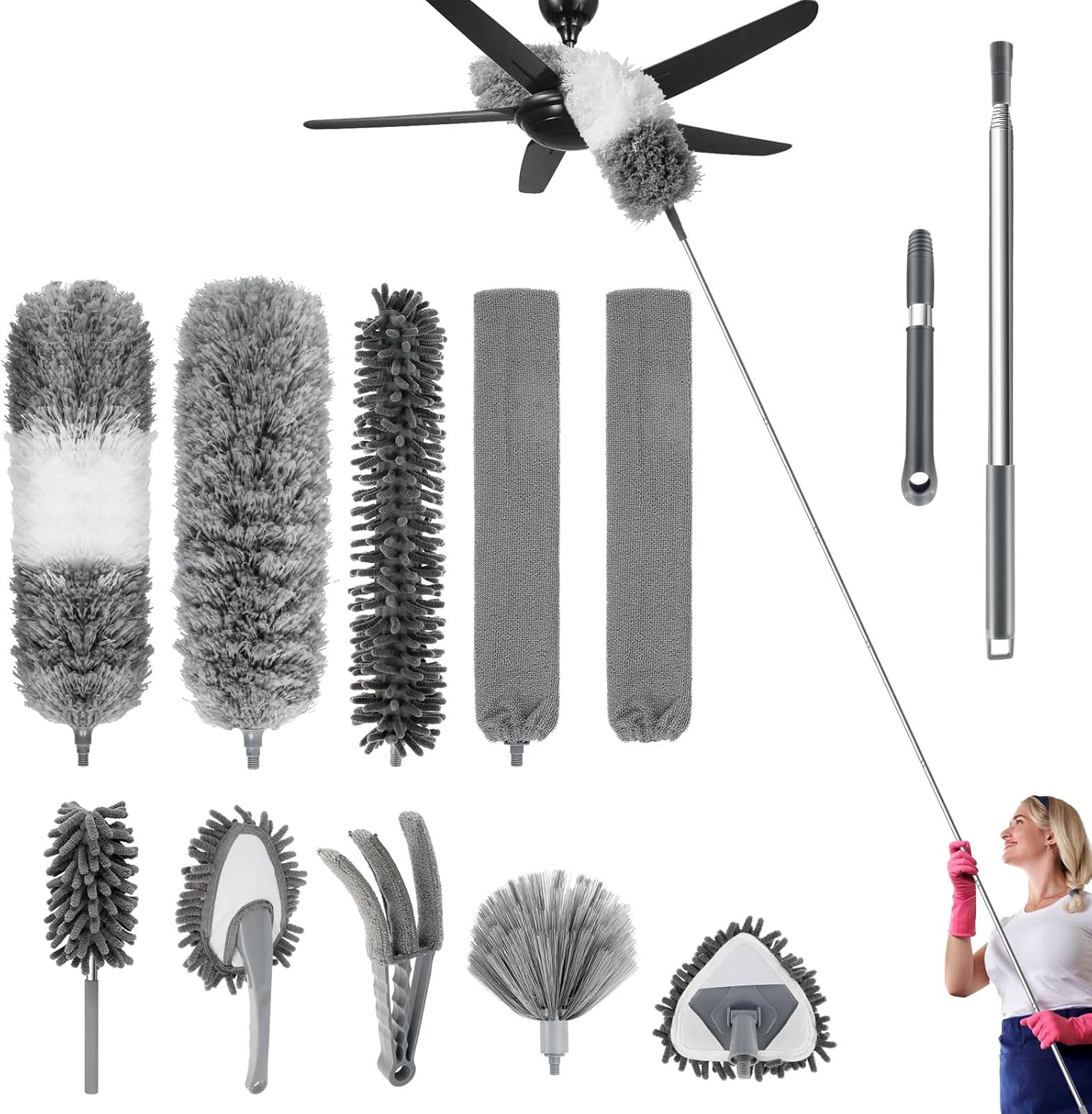 Spolverino Telescopico Lavabile, 0,8 M – 2,8 M – Spolverino - Foto 2