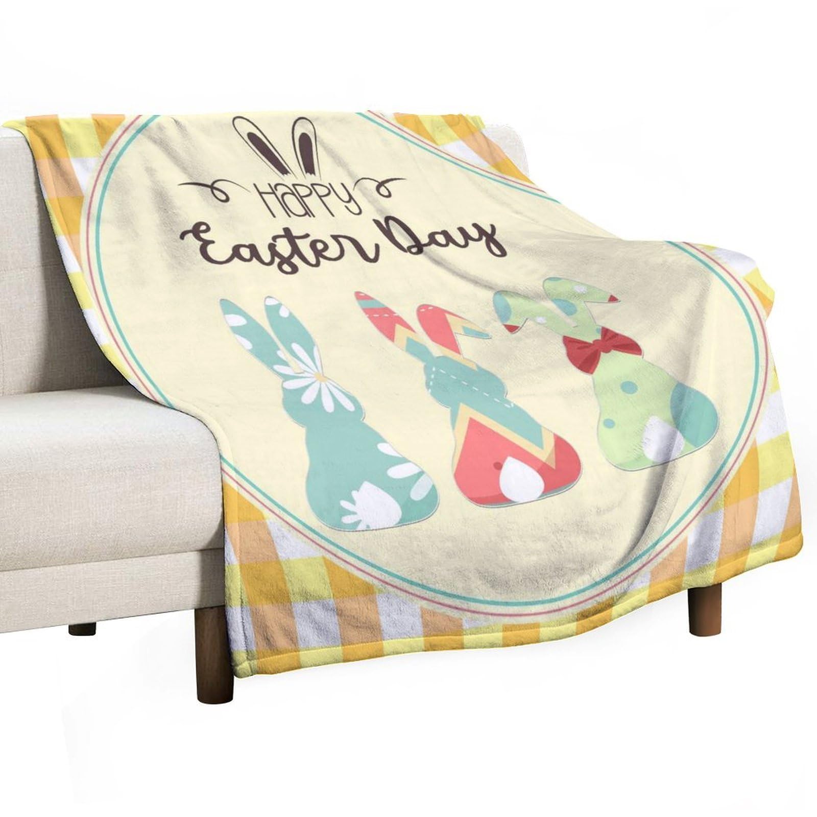 Plaid literie polaire 127 x 152 cm idée cadeau maman et père motif lapin
