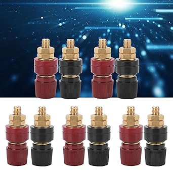 Ubersweet Inverter Terminal, Strong Current Oxidize Prevention Stable Currents Transmission M8 Binding Post Nickel Plated for RV