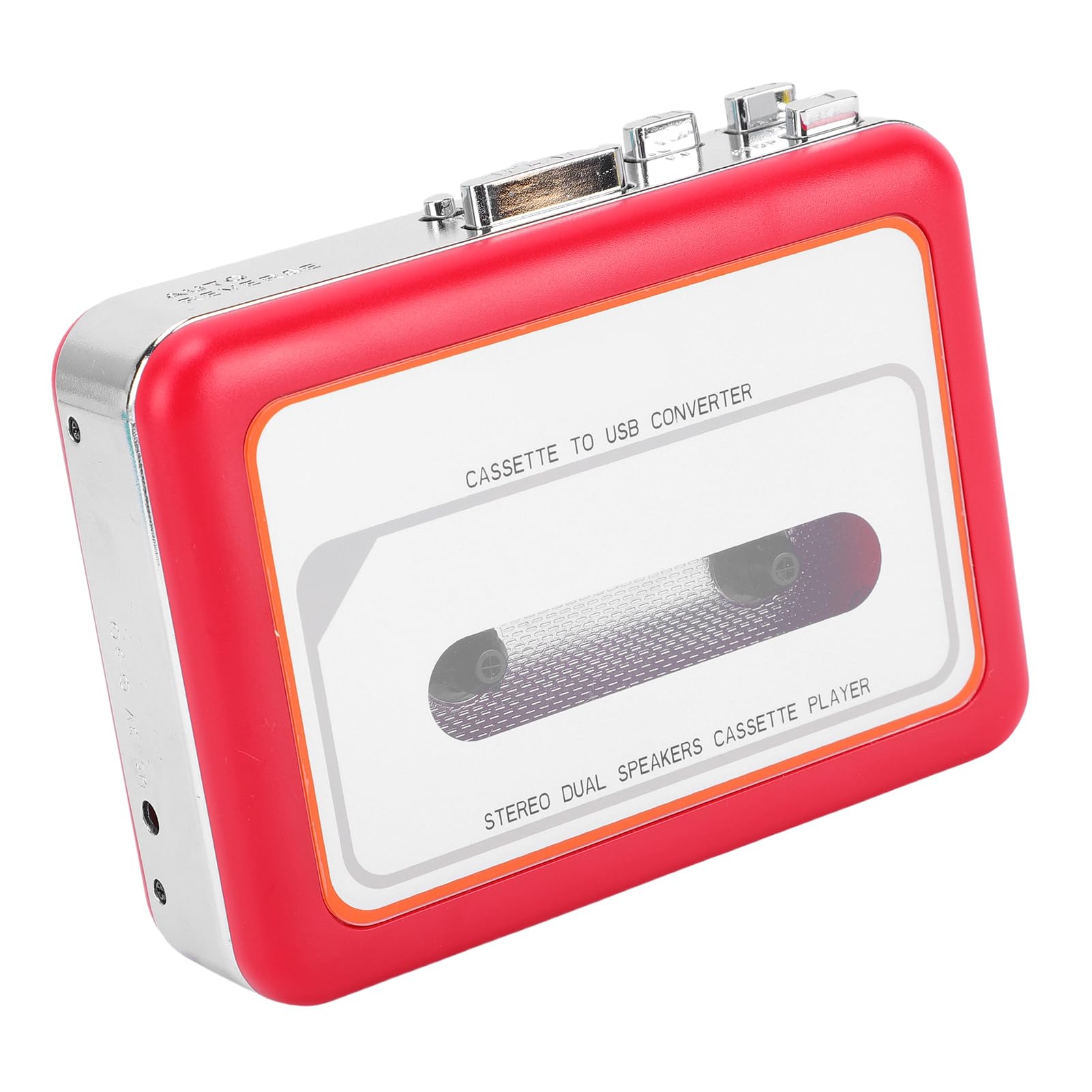 Tosuny Lettore di Cassette, Convertitore Portatile da Cassetta a Digitale, Altoparlante Integrato, Lettore Walk man, Convertitore da Cassetta USB a MP3 con Jack per Cuffie da 3,5 Mm e (rosso)