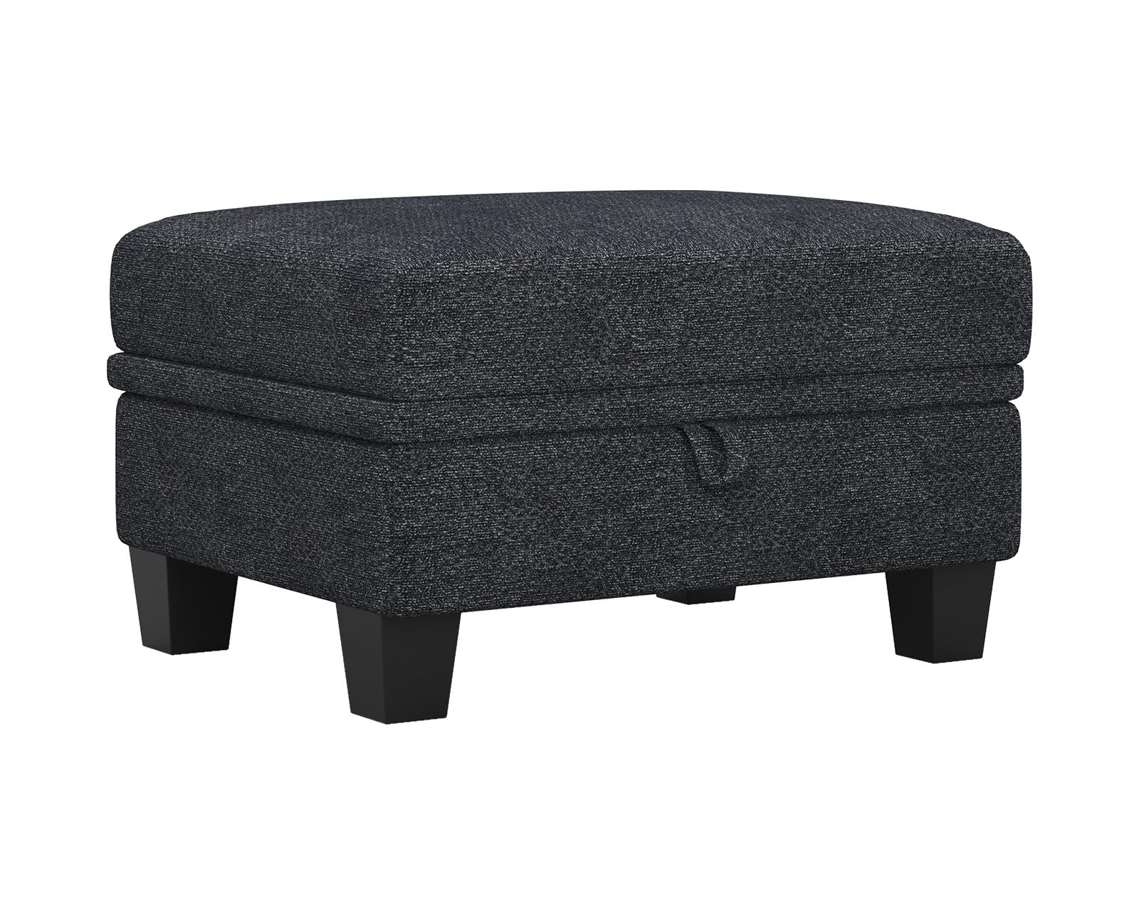 Belffin Standard Ottoman with Storage for Modular Sectional Couch. Dark Grey.