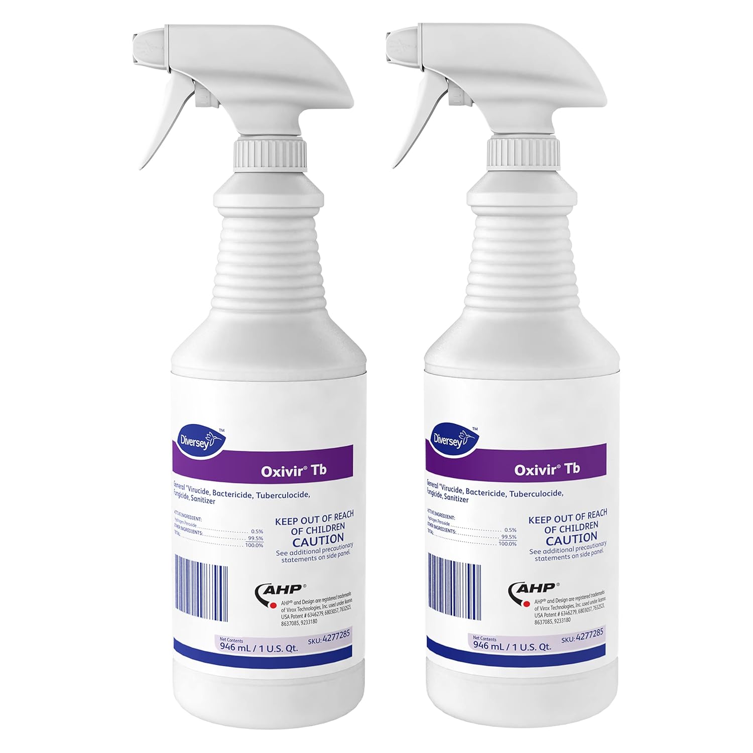 Diversey - Oxivir Tb Ready-To-Use Disinfectant Cleaner 4277285 - 32 Oz Pack of 2 Bottles 2 Spray Triggers
