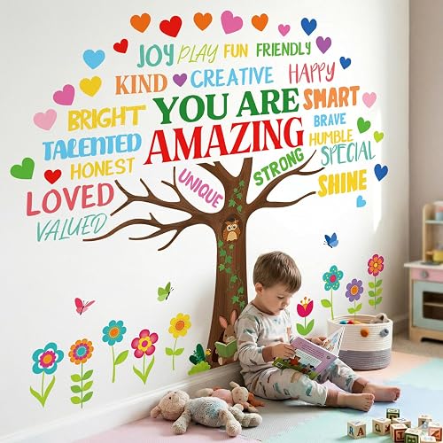 DECOWALL You are Amazing Positive Affirmation Tree Wall Stickers (SG2-2519)