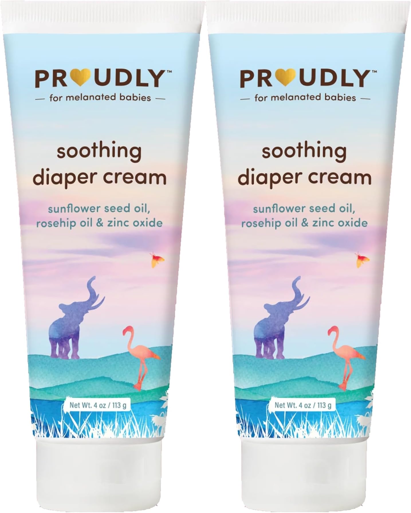 PROUDLYSoothing Diaper Cream by Gabrielle Union & Dwyane Wade, Helps Prevent Diaper Rash for Black & Brown Babies & Irritated, Sensitive Skin, Fragrance-Free, 2-Pack (4 oz each)