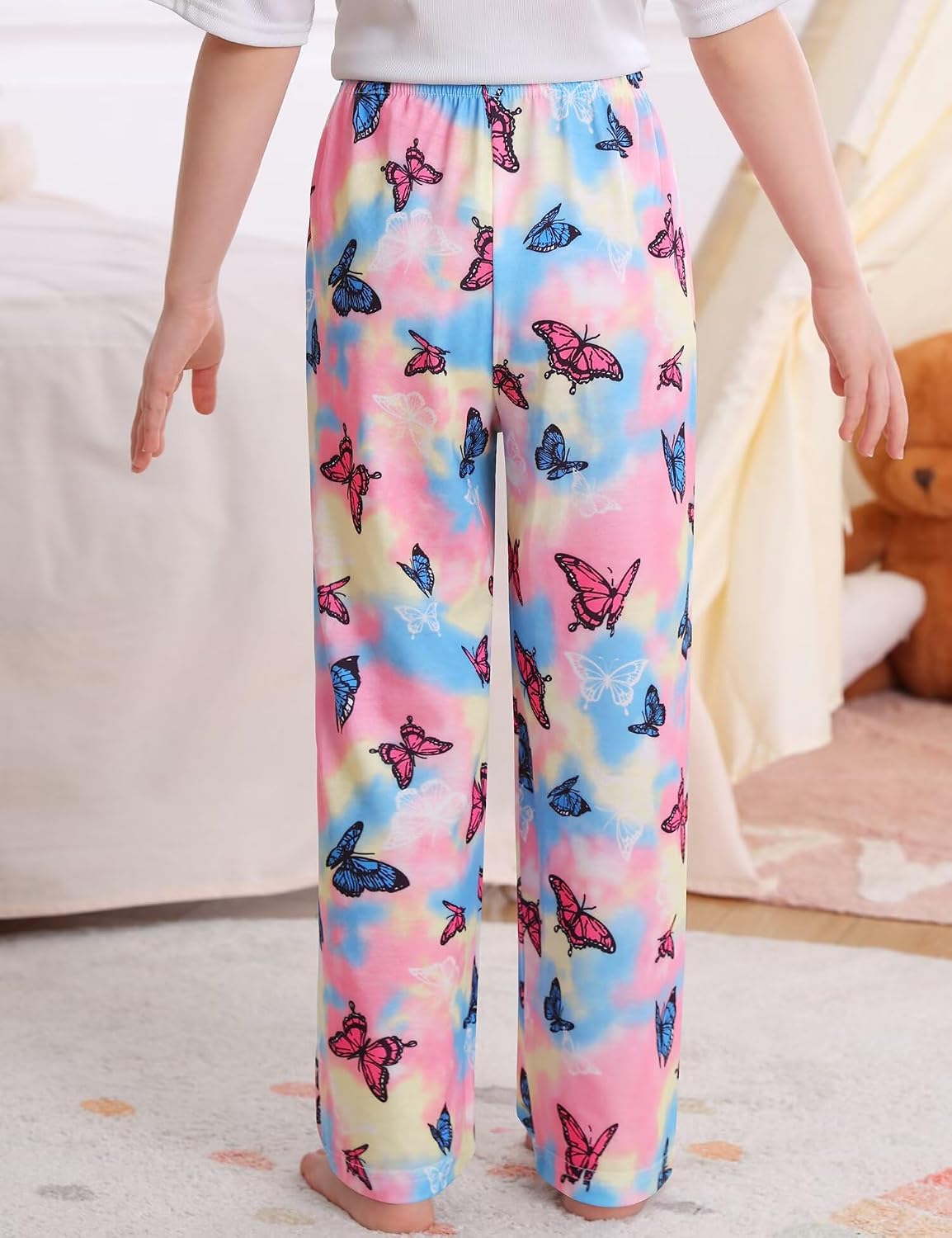 SWOMOG Girls Comfy Pajama Pants Ultra-Soft Long Lounge Pj Bottoms with Pockets for Lounge, Sleepovers