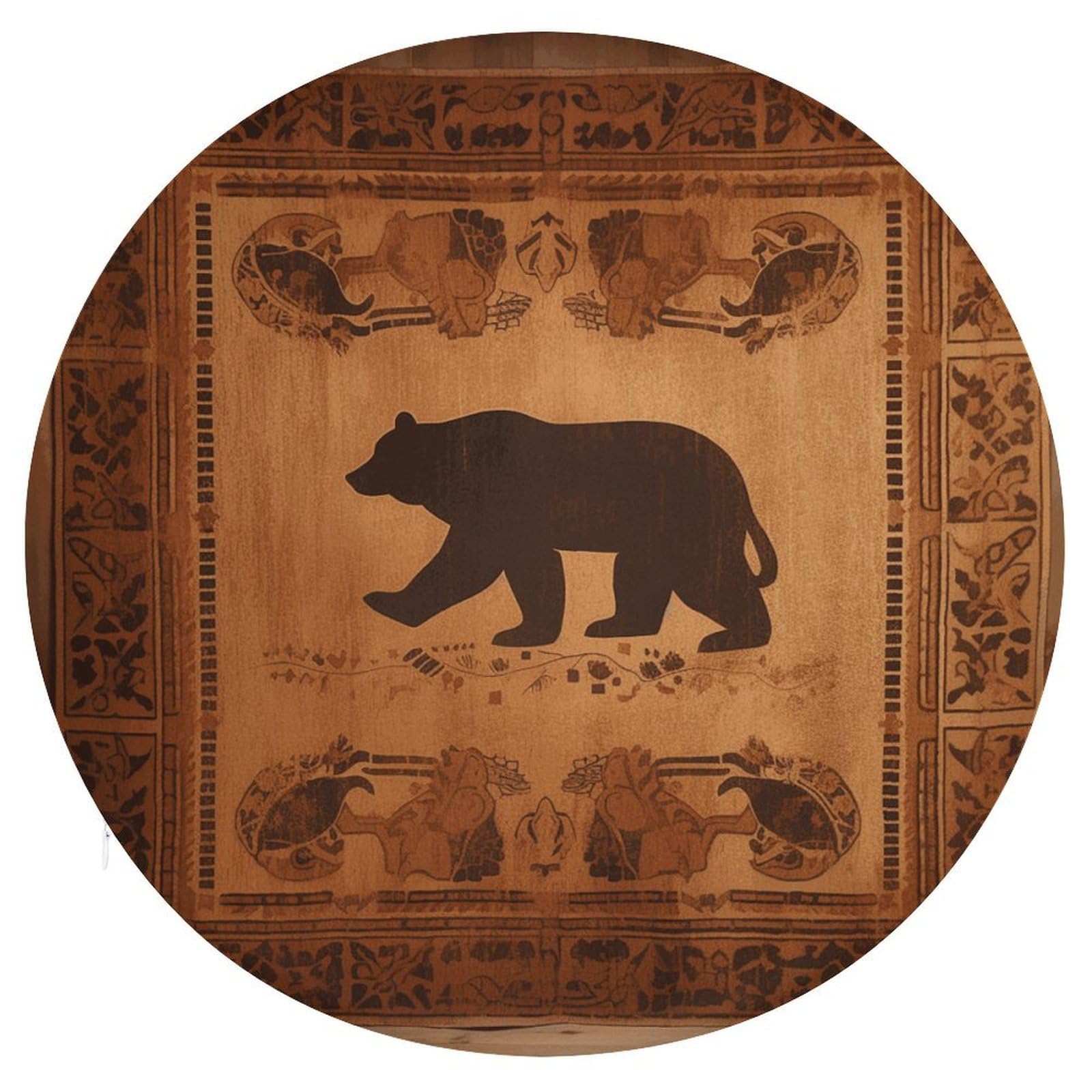 Wsoihfec Style Bear Seat Cushion Round Chair Pad