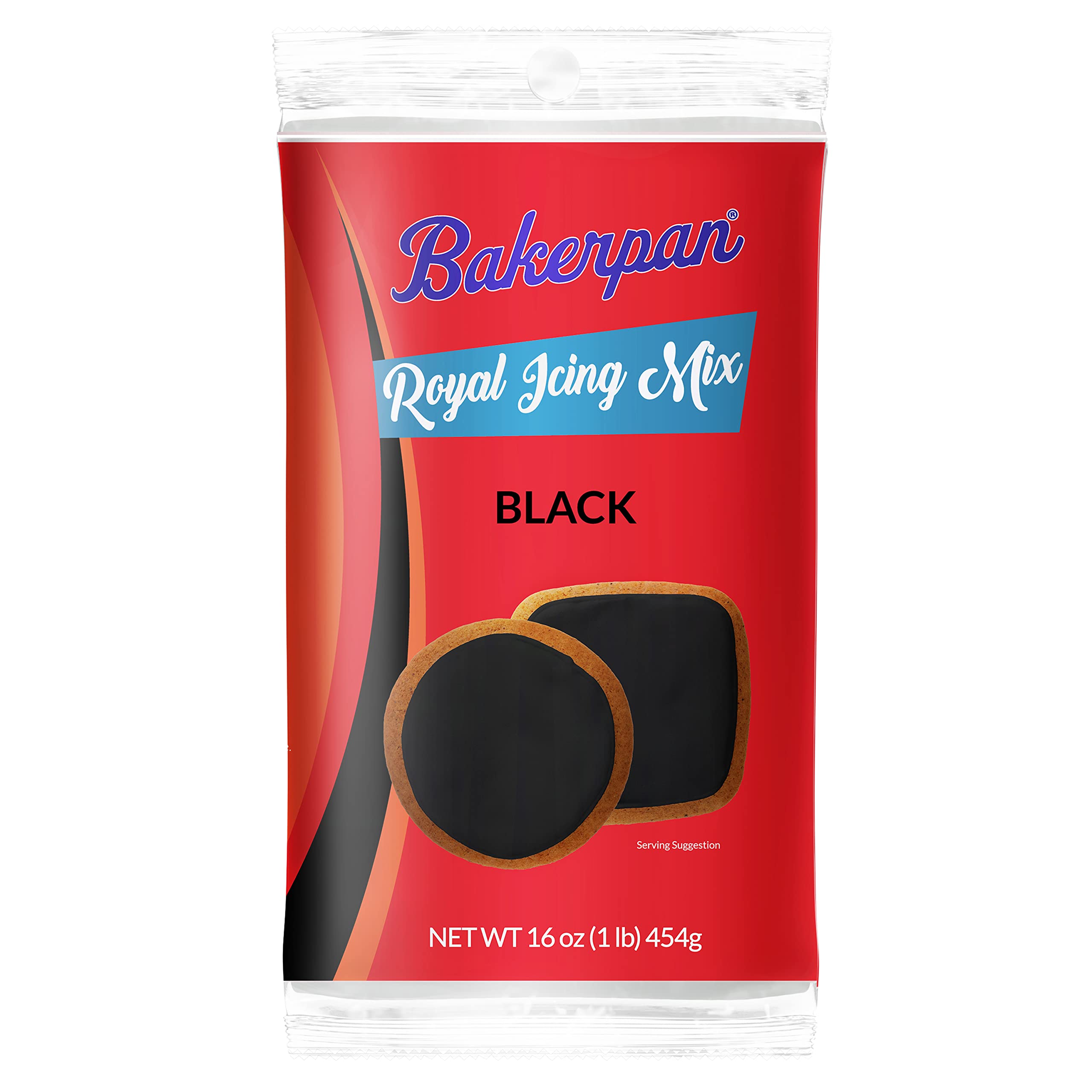 Bakerpan Royal Icing Mix for Decorating Cookies and Cakes, Black- 1 Pound Bag
