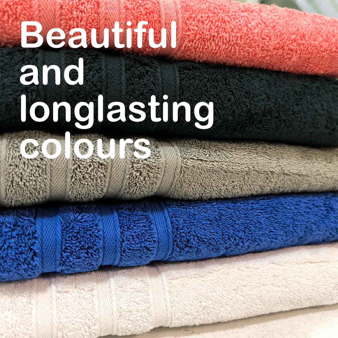 6 Unidades Toallas de Baño 100% Algodón (2u 30x50cm + 2u 50x100cm + 2u 100x150cm), Suaves y Ligeras, Toalla para Tocador, Ducha, Gimnasio, Pequeña, Mediana y Grande, (6, Salmon)