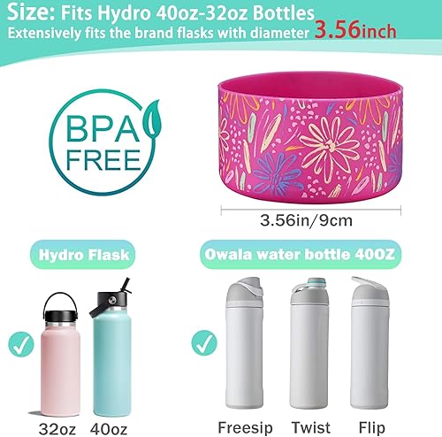 Miniatura 2 de Funda protectora de silicón para botellas de 32 oz 40 oz de boca ancha para botella de agua de boca ancha para Hydro Flask, Simple Modern, Takeya,