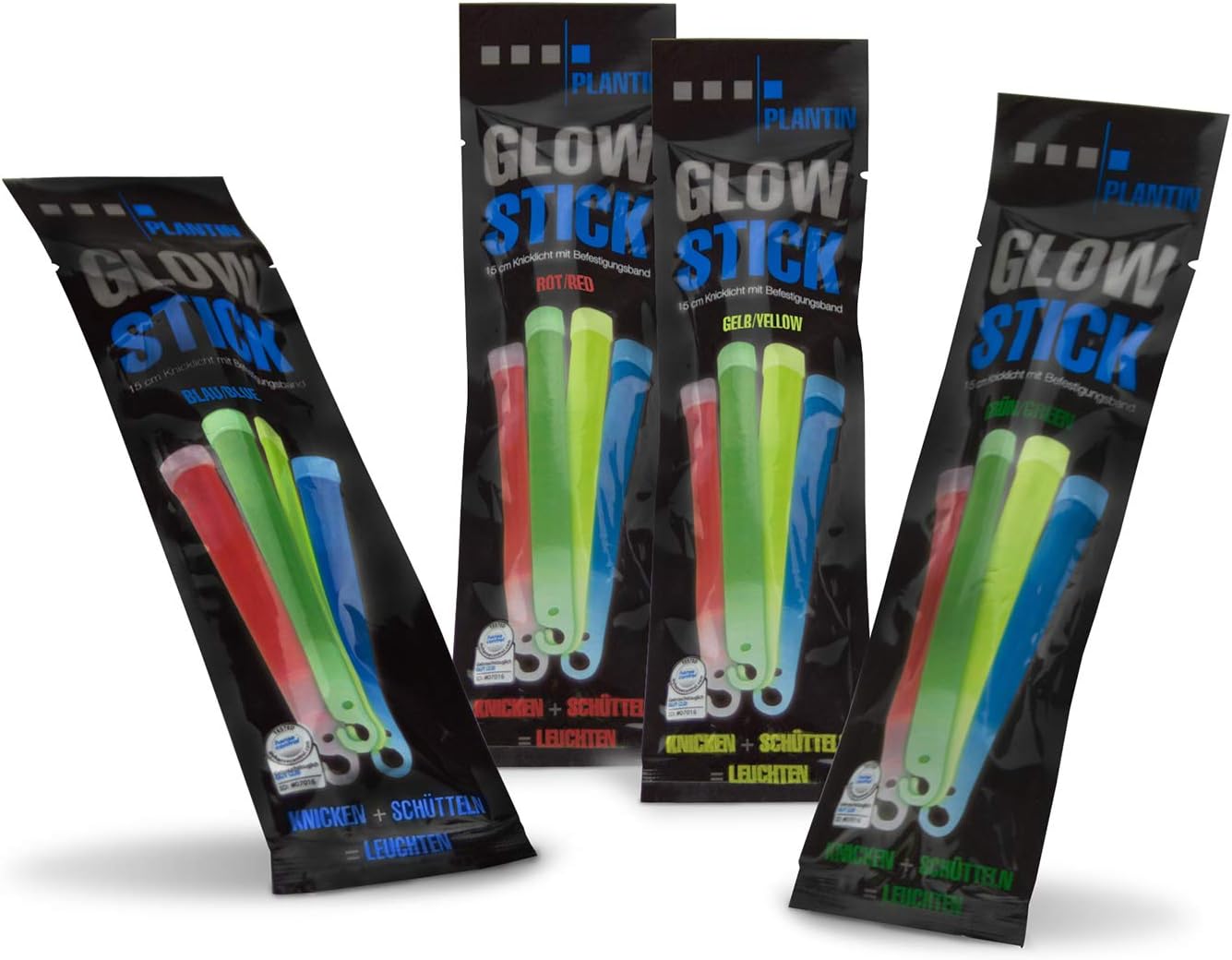 Plantin Glow Stick 15 cm 60 Inch Display Red Yellow Green Blue 166968