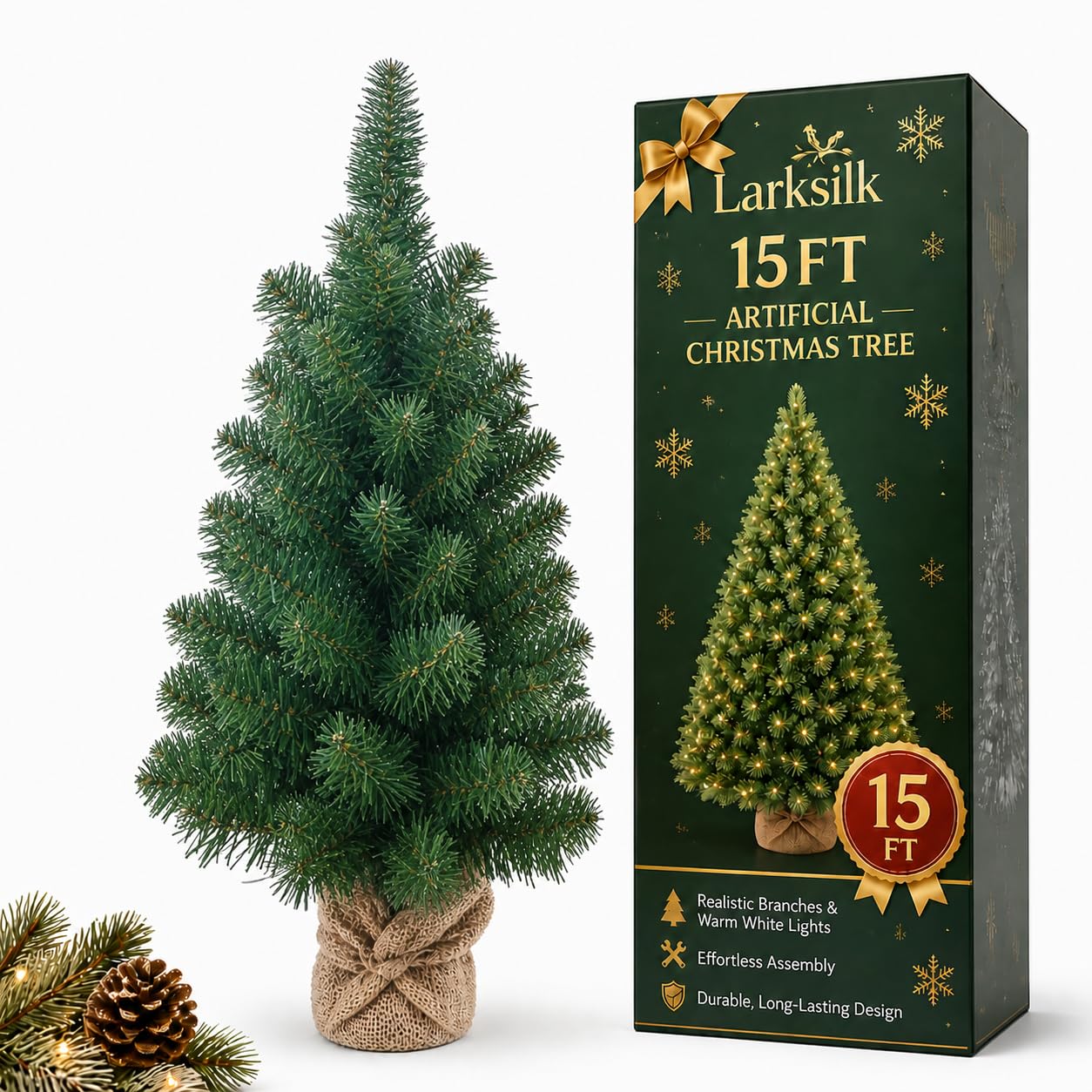 Amazon.com: 15FT Artificial Christmas Tree | Realistic & Pre-lit