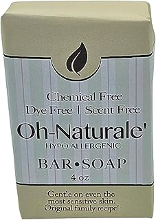 Oh Naturale Bar Soap handmade, Unscented, All-Natural, Gentle for Sensitive Skin – Vegan, Cruelty-Free, 4oz, poison ivy relief