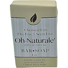 Oh Naturale Bar Soap handmade, Unscented, All-Natural, Gentle for Sensitive Skin Vegan, Cruelty-Free, 4oz, poison ivy relief