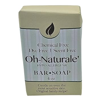 Oh Naturale Bar Soap handmade, Unscented, All-Natural, Gentle for Sensitive Skin Vegan, Cruelty-Free, 4oz, poison ivy relief