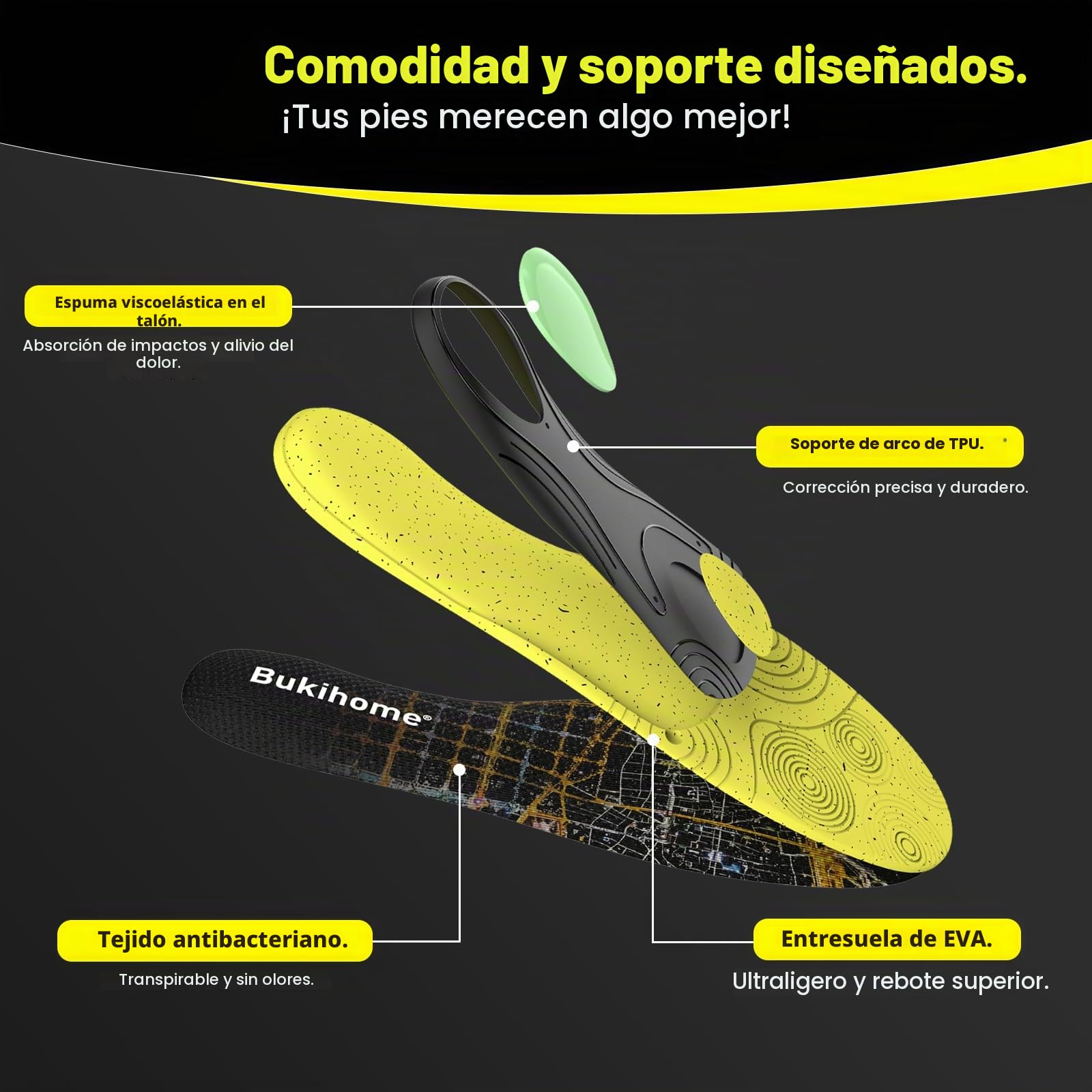 Plantillas para Metatarsalgia con Descarga Metatarsal, Plantillas para Neuroma de Morton y Plantillas para Fascitis Plantar y Espolón Calcáneo con Almohadilla Calcánea Gruesa-Mujer y Hombre 41-42