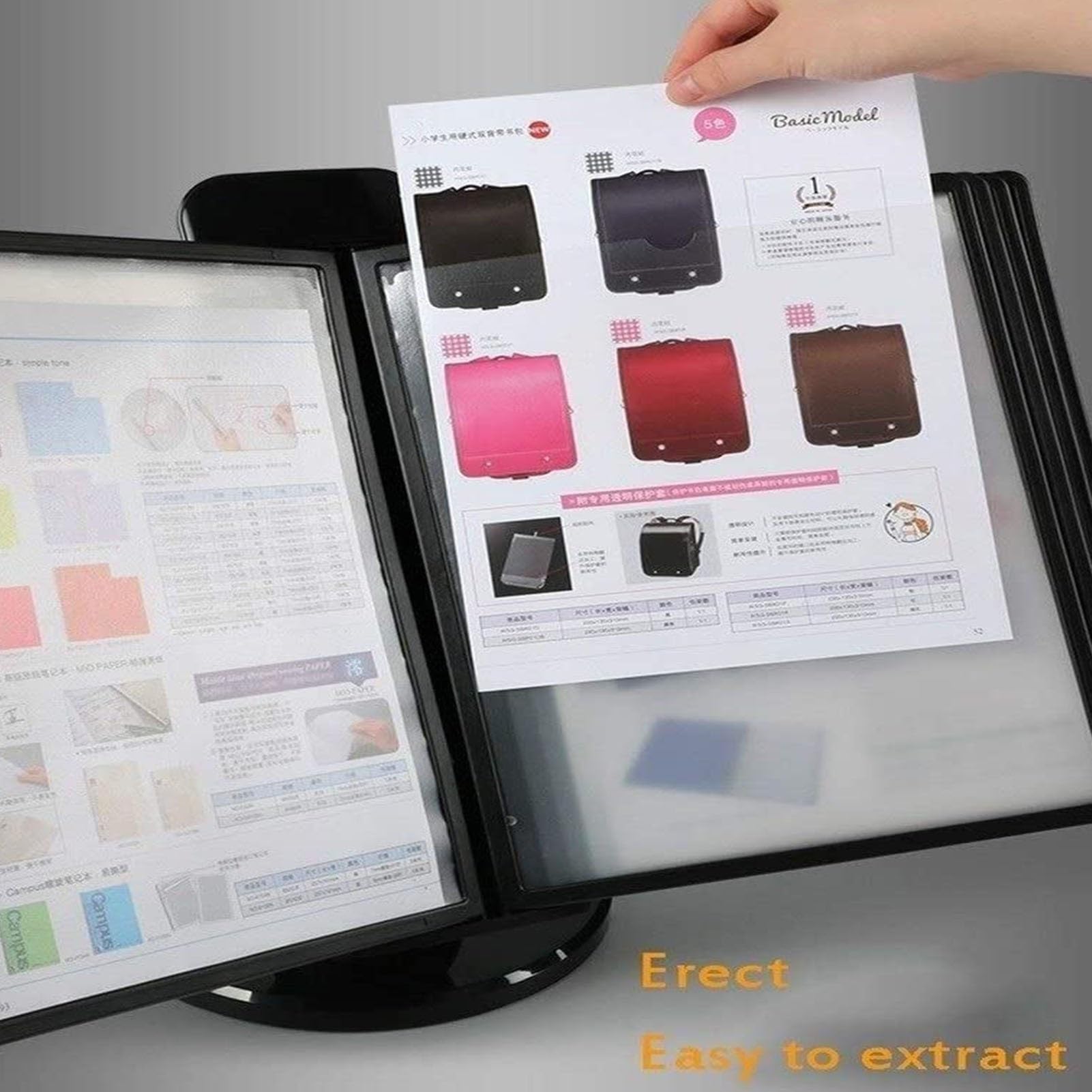 Clasificador De Mesa - Mesa Sistema De Paneles De Visión, 20 Bolsillos, Giratorio 360° Y Ángulo De Inclinación Ajustable, Para Exhibición De Oficina Y Almacenamiento De Documentos A4