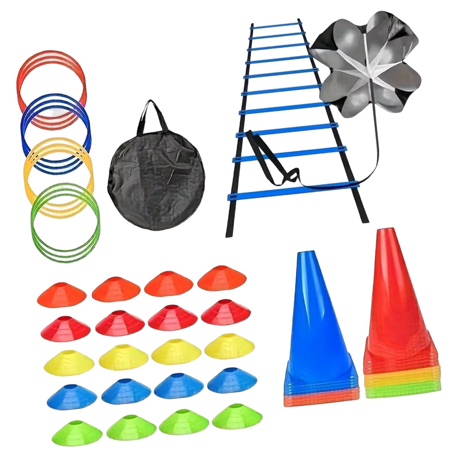 Agility Ladder Portable Staircase Balance Jumping Obstacles Adjustable Rungs 55 Piece Blue-picture-25