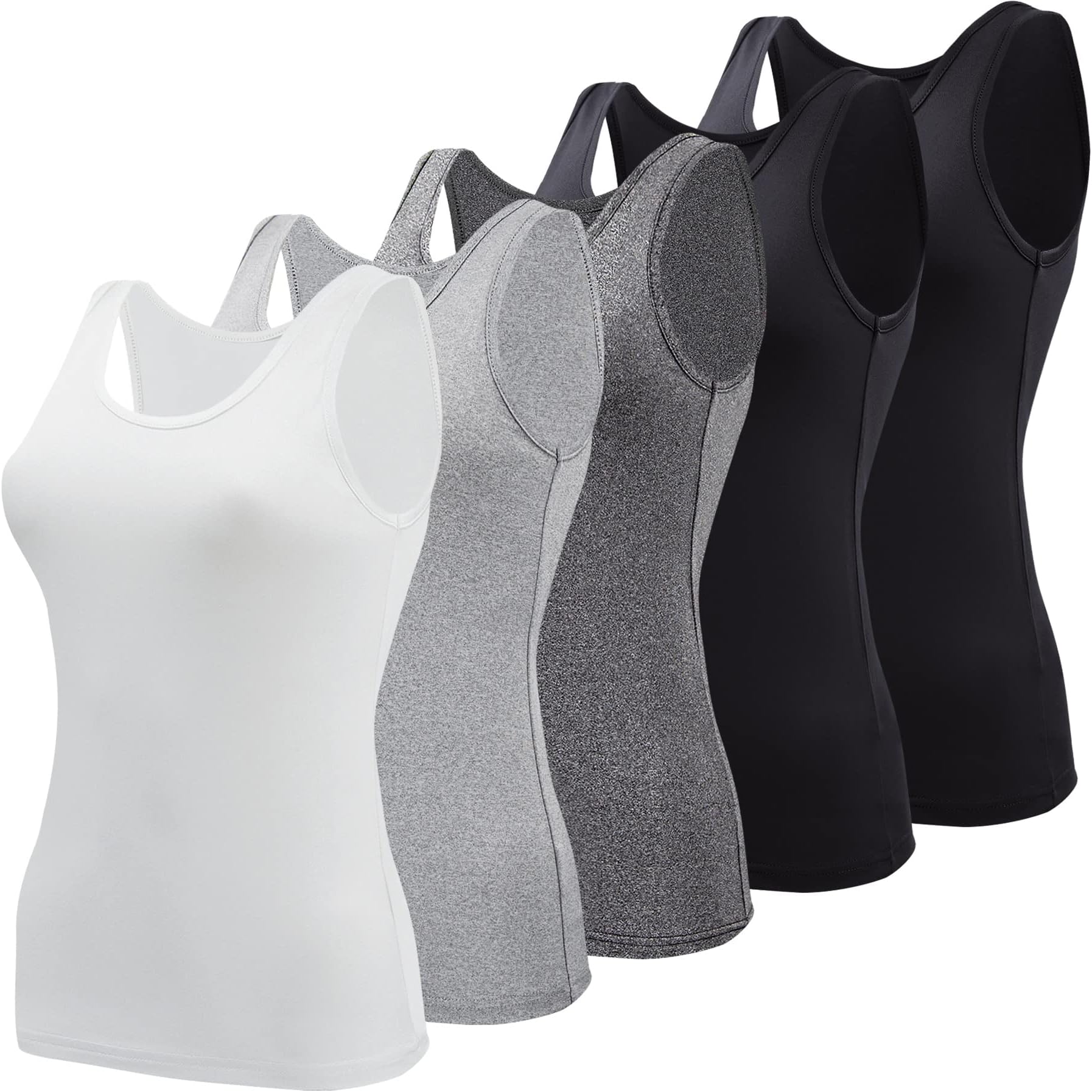 BQTQ5 Pcs Basic Tank Tops for Women Undershirt Tank Top Sleeveless Under Shirts
