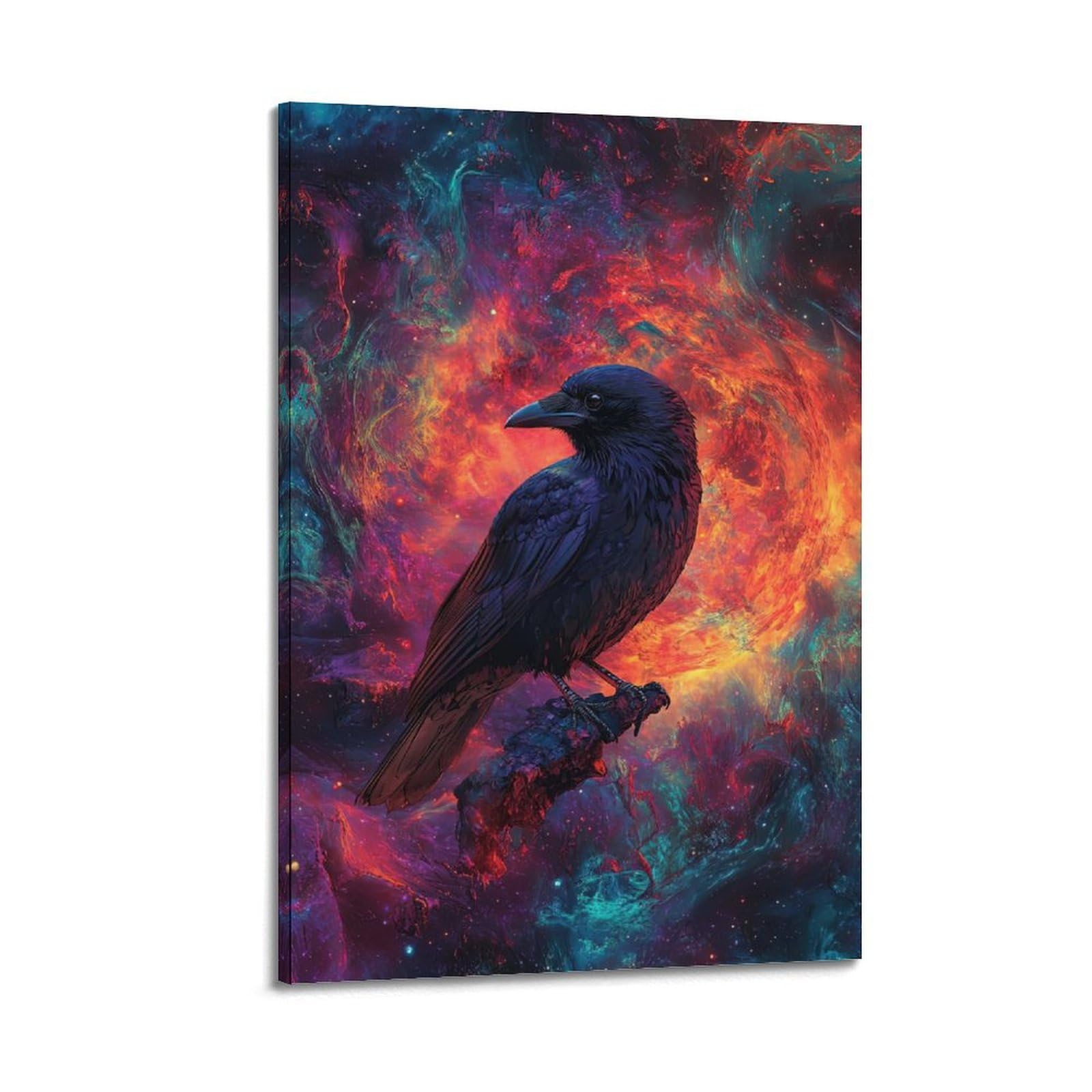 WZKTCL Animal Poster Raven in The Stars Artwork Poster Decorative Painting Canvas Wall Posters And Art Picture Print Modern Family Bedroom Decor Posters 20x30inch(50x75cm)