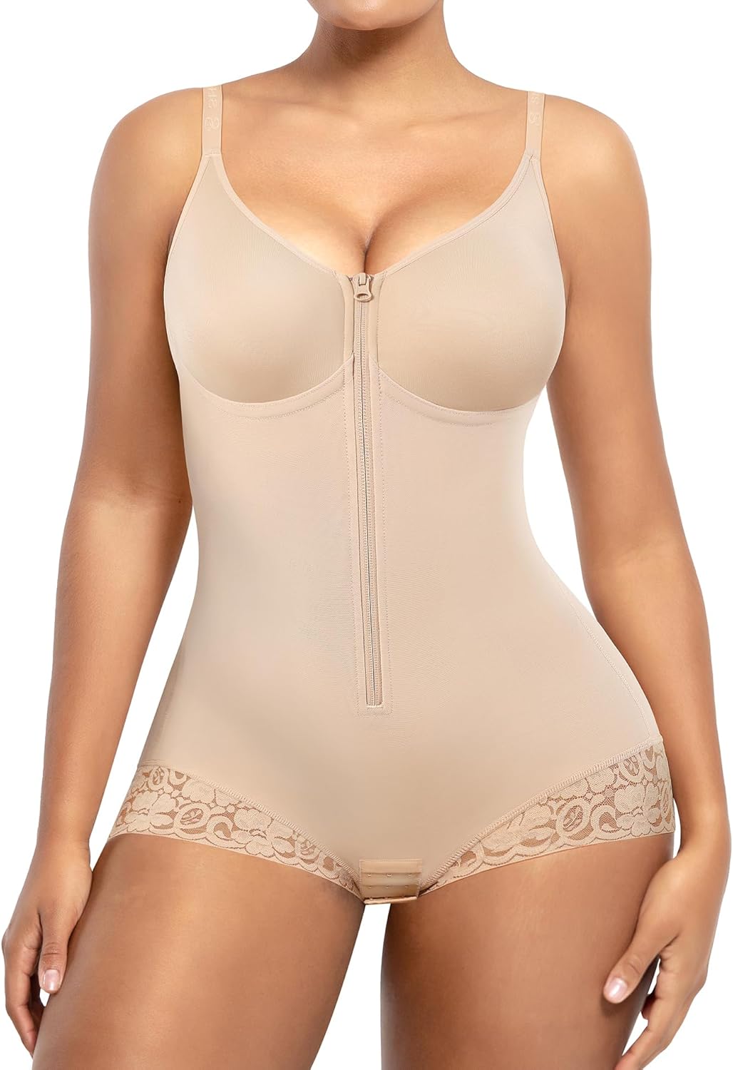 SHAPELLX Shapewear for Women Tummy Control Half Body Shaper Snatched Zipper Butt Lifting Faja Colombiana Bodysuits for Women