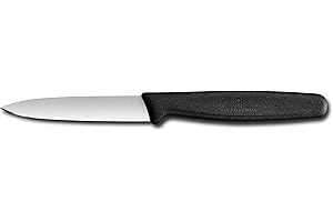 Victorinox 3.25 Inch Paring Knife with Straight Edge, Spear Point, Black