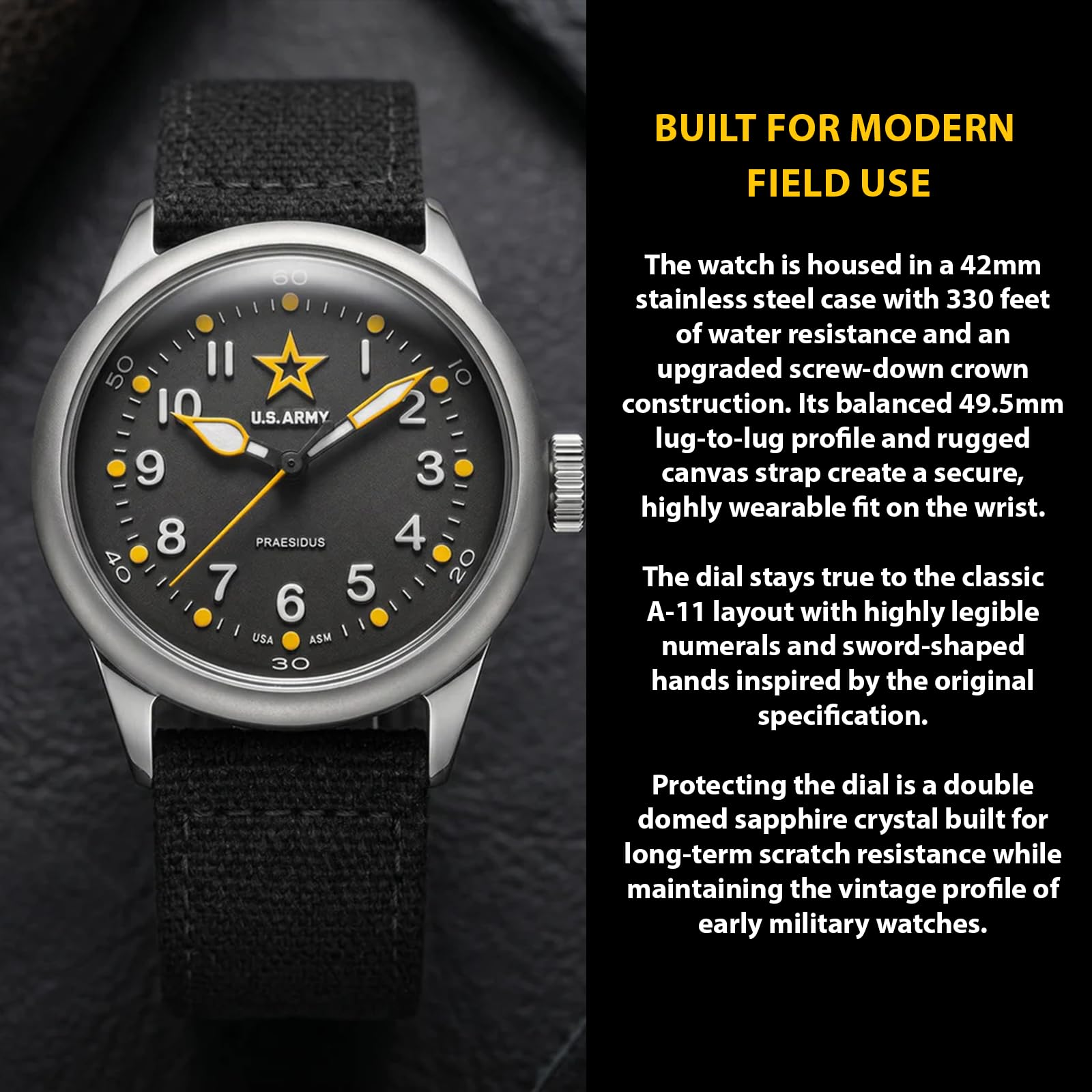PRAESIDUS | US Army - Orologi da polso da uomo, orologi da uomo - 38mm/42mm regalo, militare
