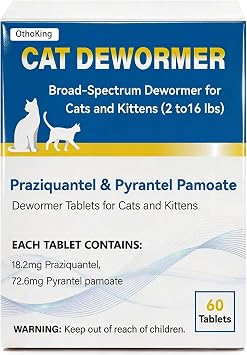 Cat Dewormer Tablet for Cats and Kittens 2 to 16 lbs, Broad Spectrum Dewormer for Tapeworms, Roundworms & Hookworms