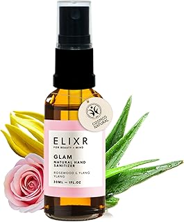 ELIXR Handhygienespray Glam 30ml I Rosenholz Ylang Ylang I mit 100% naturreinen ätherischen Ölen I Natural Hand Sanitizer