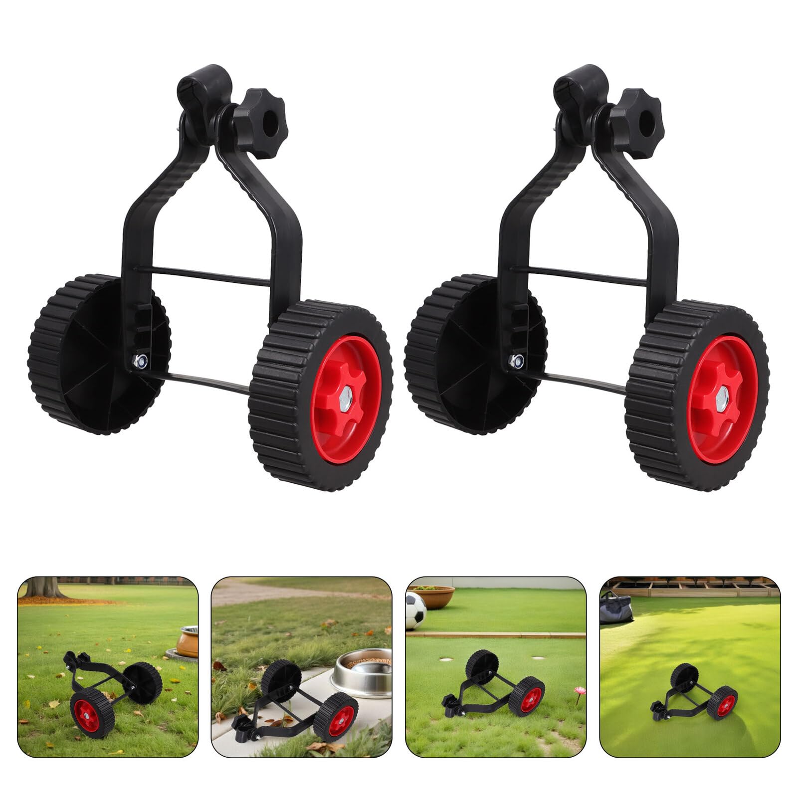 Ruedas de Soporte para Cortacésped 2 Piezas Accesorio Auxiliar de Plástico Resistente Absorción de Impactos para Recortadoras de Hilo Repuesto para Jardín y Césped