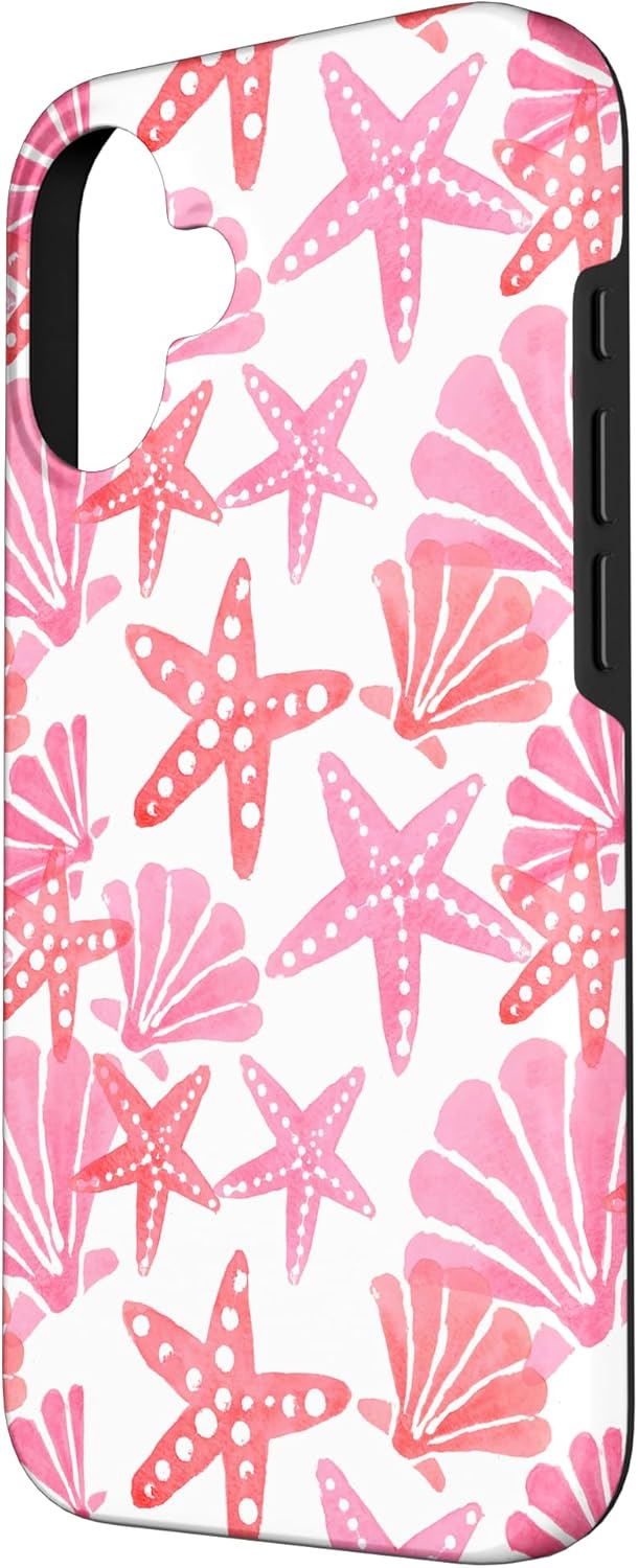 Coastal Granddaughter Sea Shells Coral Preppy Beach Summer Case for iPhone 16