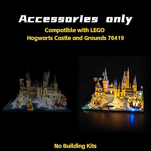 Miniatura 4 de BrickBling Kit de iluminación LED para Lego Castle and Grounds Building Set, versión mejorada compatible con Lego 76419, no incluye modelo