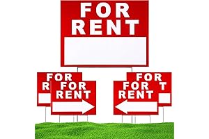 5 Pcs For Rent Sign with Stand, Double Sided Waterproof For Rent...