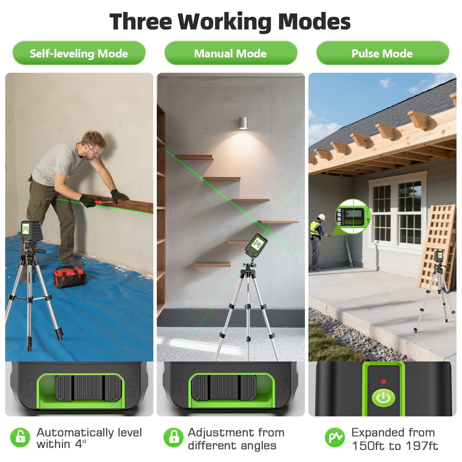 Huepar Laser Level & 40in Tripod - Level Projects Easily -6