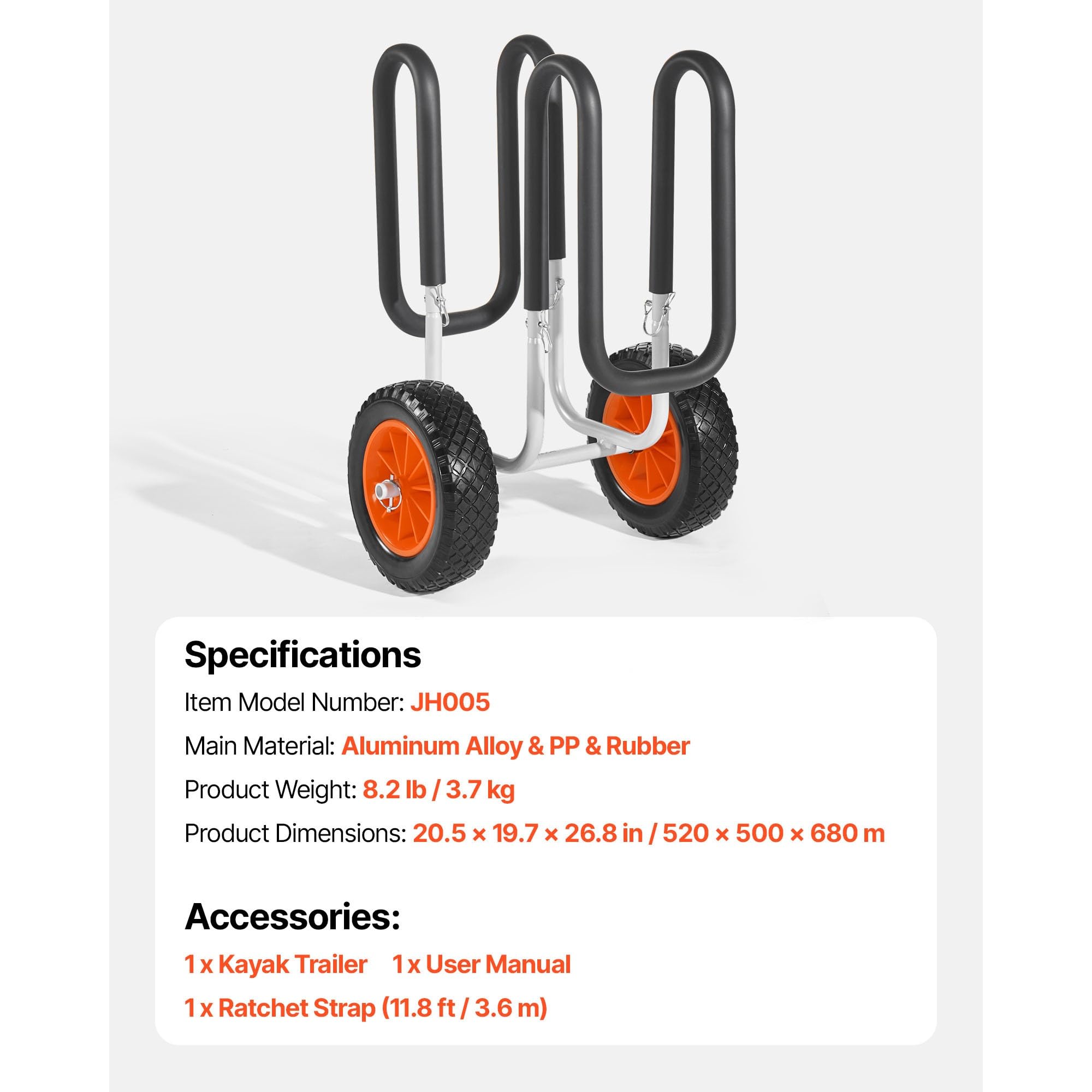 Carro Paddle Surf Carro for Kayak de 150 Libras de Capacidad