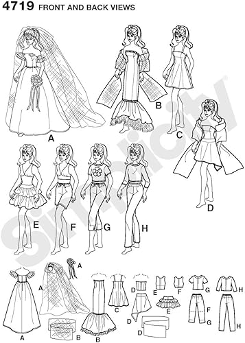 Miniatura 2 de Simplicity 4719 - Patrón de costura para niñas, de Andrea Schewe, tamaño 11.5 pulgadas