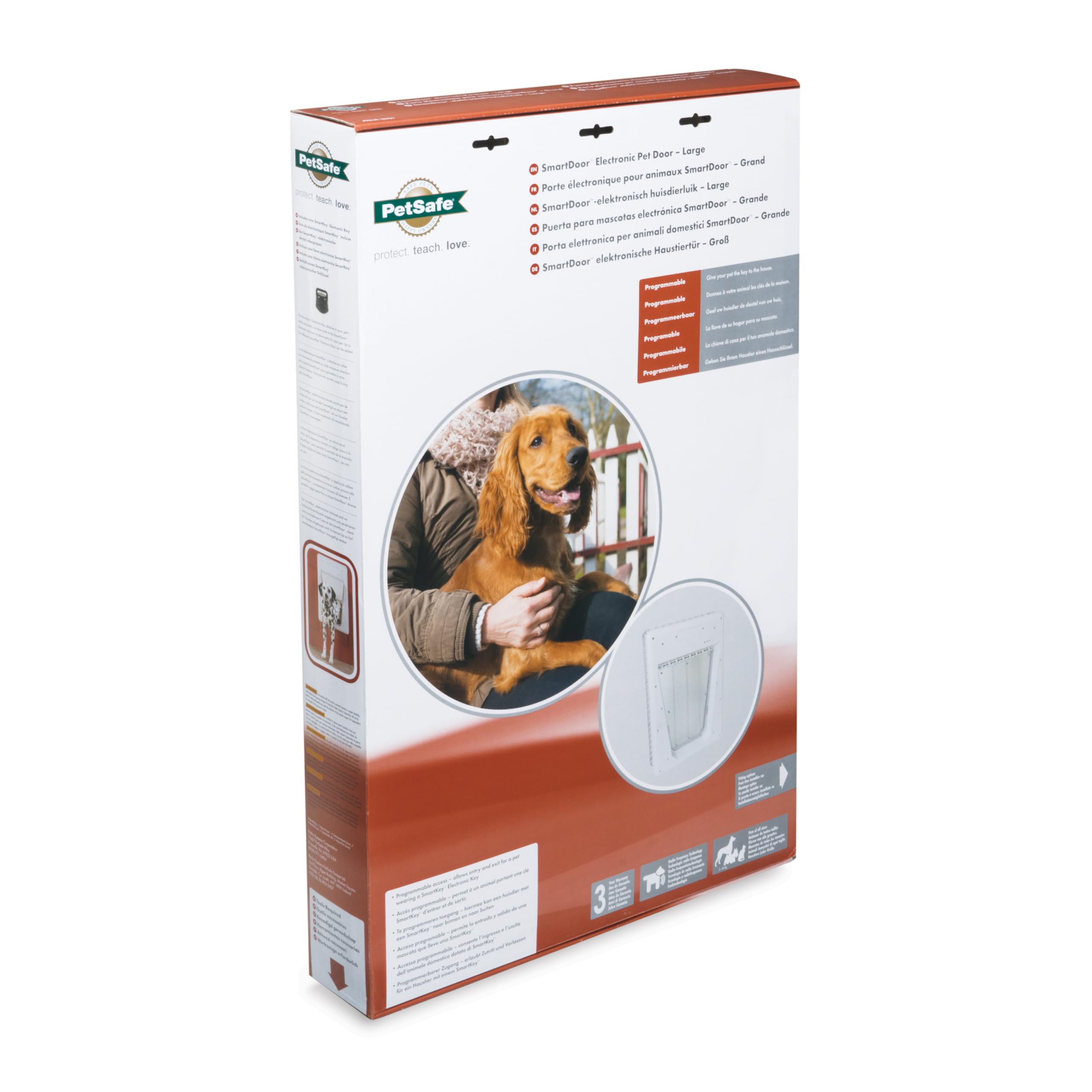 PetSafe - Porta per Animali Elettronica SmartDoor - Accesso con Chiave, Modalità Programmabili, Efficiente Energeticamente - Grande