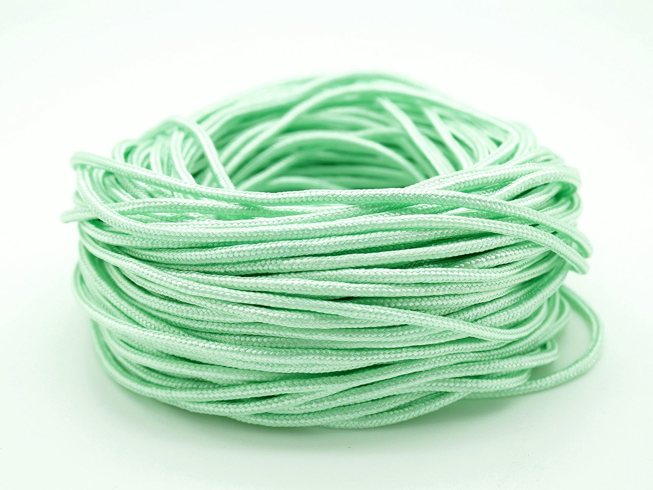 MINT GREEN 2mm Chinese Knot Nylon Cord Shamballa Macrame Beading Kumihimo String - 20 Yards