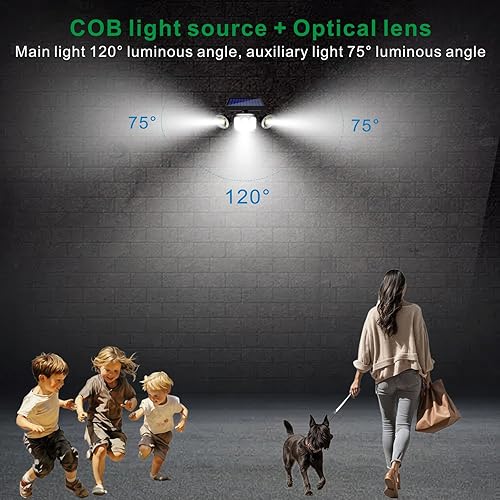 Miniatura 2 de Luces solares con sensor de movimiento para exteriores, luces de seguridad alimentadas por energía solar, IP65 impermeable, luces LED COB, luces de
