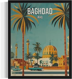 Baghdad Iraq City Wall Art Poster Print, Asian Landscape Scenery Painting Artwork Travel Prints Decor Cityscape Landmarks Gallery 26 (Baghdad Iraq, 16 x 20 inches, Unframed)