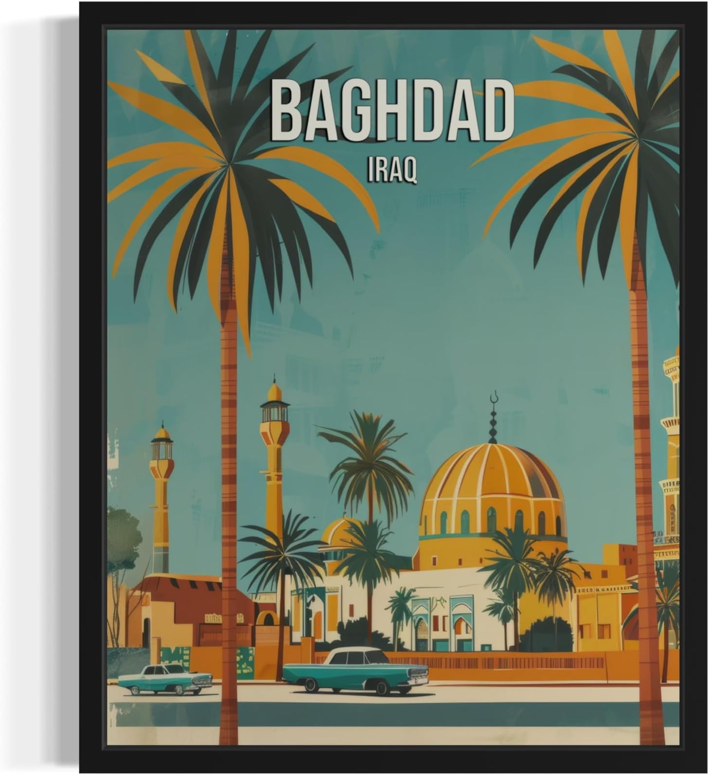 Baghdad Iraq City Wall Art Poster Print, Asian Landscape Scenery Painting Artwork Travel Prints Decor Cityscape Landmarks Gallery 26 (Baghdad Iraq, 16 x 20 inches, Unframed)