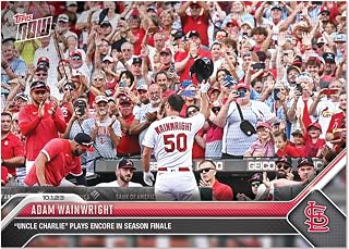 2023 Topps Now Adam Wainwright #955 -“Uncle Charlie” Plays Encore in Season Finale -Last Game as a Cardinal Great- 10/1/23 - Baseball Trading Card- St. Louis Cardinals. Topps stated Print Run of Only 1488 Made! MS Sports Card Shipped in Protective Screwdown Holder.