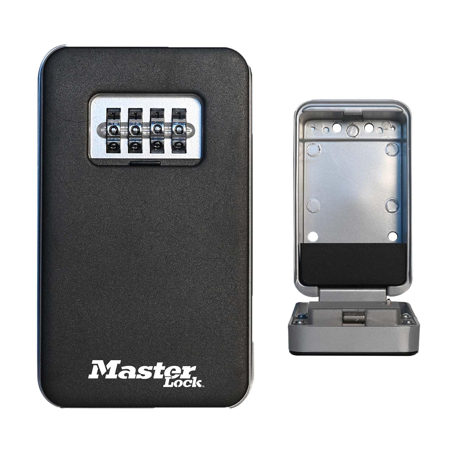 Boîte à clés MASTER LOCK, montage mural, à capot, taille moyenne, utilisation en extérieur, kit d'installation, pour usage domestique
