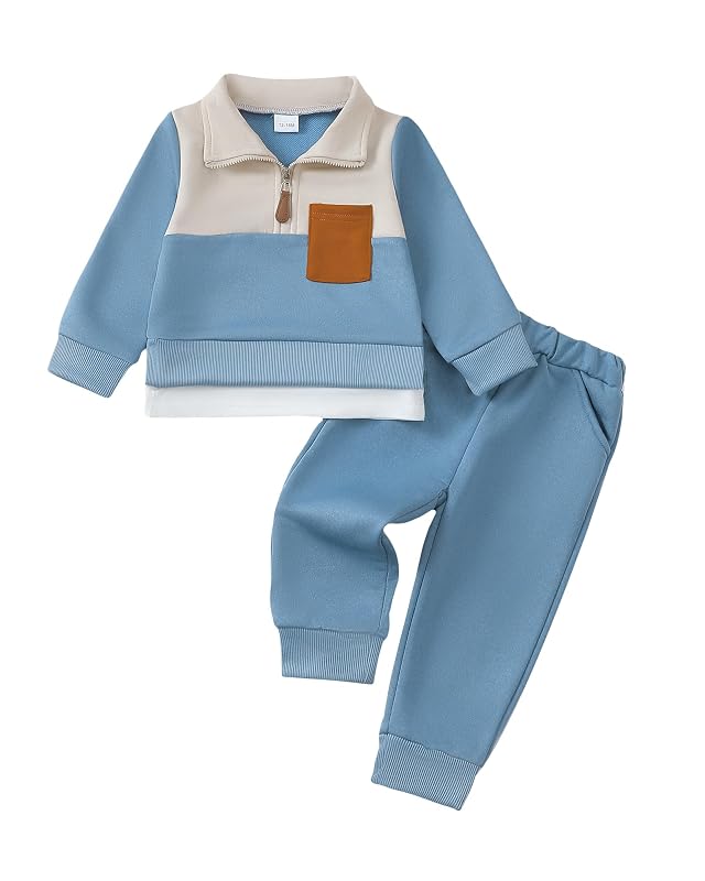 Toddler Baby Boy Clothes Long Sleeve Hoodie Plaid Flannel Shirt and Pants Set Fall Winter Outfits