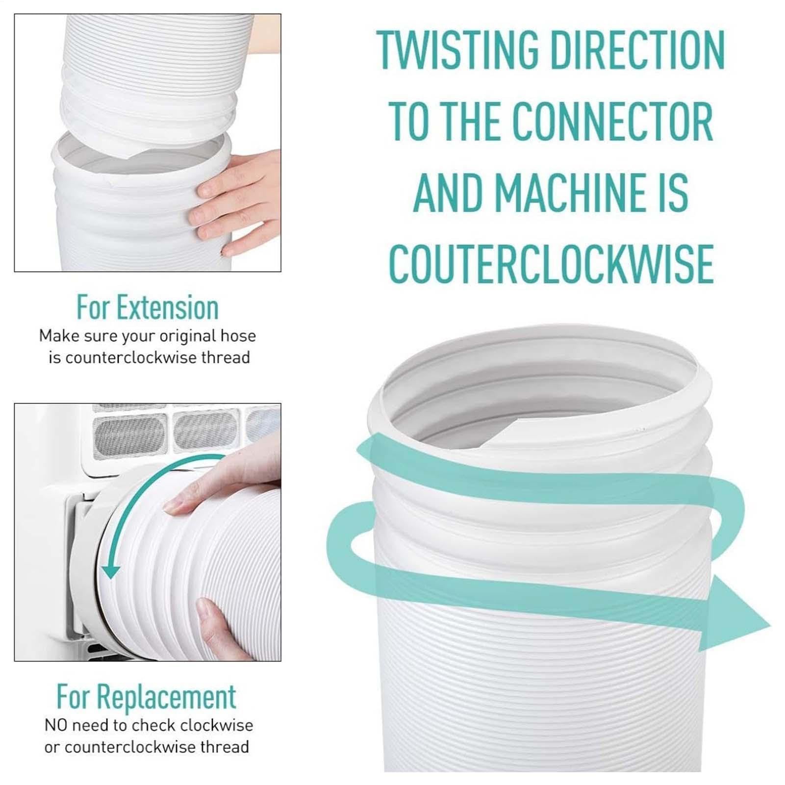 Tubo Di Scarico - Tubo Condizionatore Portatile, Condotto Di Ventilazione Flessibile In PVC Con Filettatura Antioraria, L 1.5/2 M Ø 13/15 Cm, Per Condizionatore, Cappa Aspirante