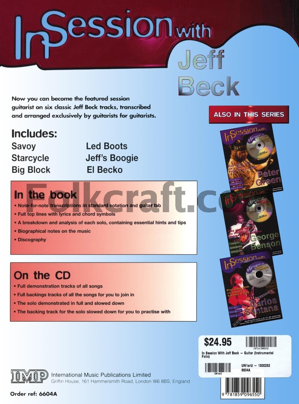 In Session with Jeff Beck: Play Along with Six Classic Jeff Beck Tracks, Book & CD image 2