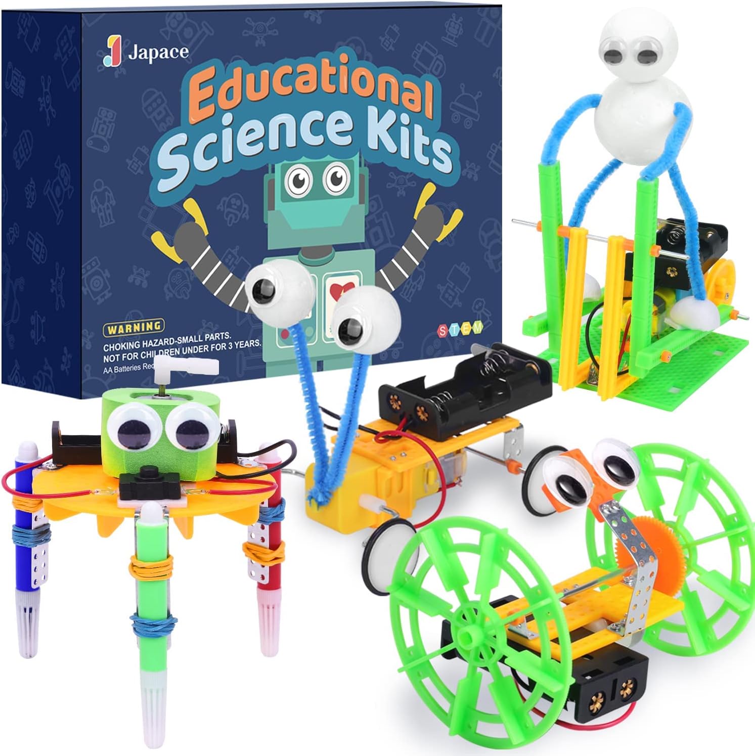 Japace Electric Robotics Science Kits | Stem Projects for Kids Ages 8-12 | DIY Building STEM Toys for Boys & Girls | Cool Stuff Gift for Birthday & Christmas